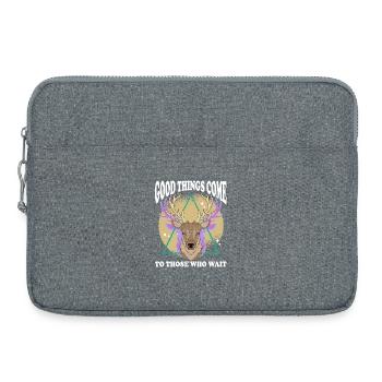 Tête de cerf avec triangle géométrique - Sacoche pour ordinateur portable 15 pouces - gris chiné - Devant