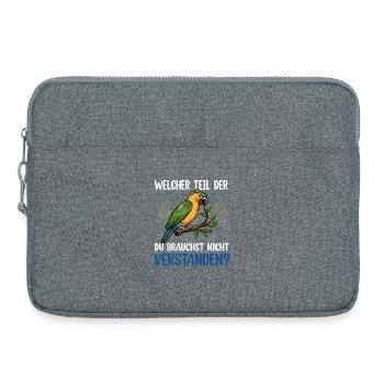 Farbenfroher Papagei Verstehen? - Laptoptasche 15" - Grau meliert - Vorne