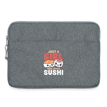 Nur ein Mädchen liebt Sushi - Laptoptasche 15" - Grau meliert - Vorne