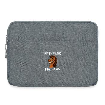 Cheval de dessin animé de l’écurie de la maîtresse - Sacoche pour ordinateur portable 15 pouces - gris chiné - Devant