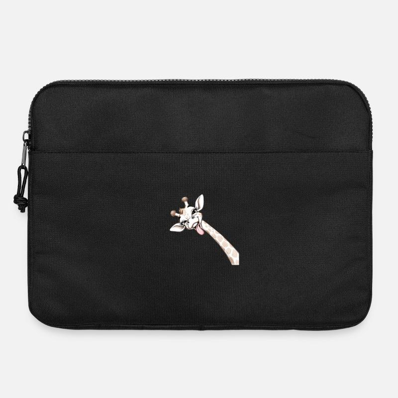 Girafe Joyeuse Langue Déployée - Sacoche pour ordinateur portable 15 pouces - noir
