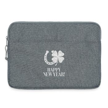 Réveillon du Nouvel An Fer à cheval Trèfle Bonne année - Sacoche pour ordinateur portable 15 pouces - gris chiné - Devant