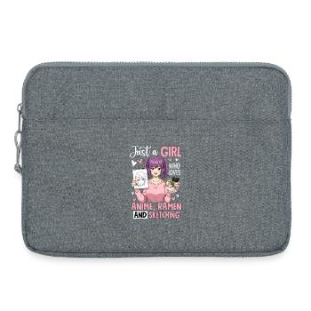 Just A Girl Who Loves Anime Ramen And Sketching - Laptop bag 15" - heather grey - Front