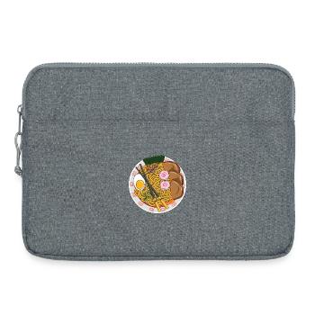 Cadeau pour amateurs de cuisine japonaise drôles de nouilles, nouilles de ramen - Sacoche pour ordinateur portable 15 pouces - gris chiné - Devant