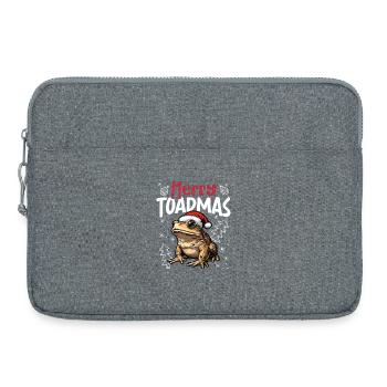 Merry Toadmas Funny Toad Christmas Motif - Laptop bag 15" - heather grey - Front