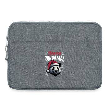 Merry Pandamas Funny Panda Christmas Motif - Laptop bag 15" - heather grey - Front