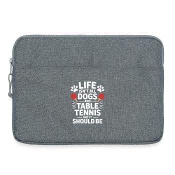 Cadeau de plaisanterie de tennis de table avec des mots de chien - Sacoche pour ordinateur portable 15 pouces - gris chiné - Devant