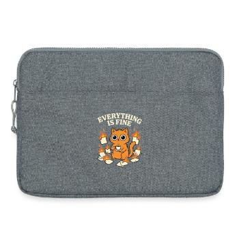 Everything Is Fine Kaffee Katze Chaos Lustig - Laptoptasche 15" - Grau meliert - Vorne