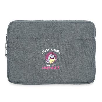 Just A Girl Who Loves Narwhals - Laptoptasche 15" - Grau meliert - Vorne