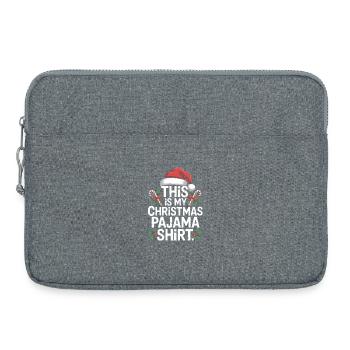 Das ist mein Weihnachts-Pyjamashirt - Laptoptasche 15" - Grau meliert - Vorne