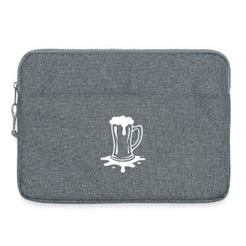 Overflowing Beer Mug Foam Party - Laptop bag 15" - heather grey - Front
