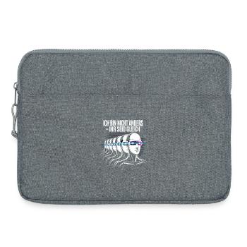 Ich bin nicht anders – ihr seid gleich - Laptoptasche 15" - Grau meliert - Vorne