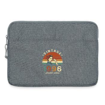 1996 Vintage Rétro Cadeau D'anniversaire Femme - Sacoche pour ordinateur portable 15 pouces - gris chiné - Devant