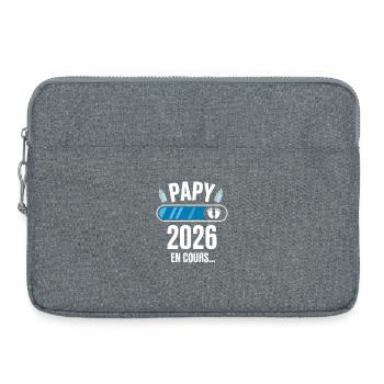 Opa 2026 laufende Ankündigung Schwangerschaftsvater in Bewegung - Laptoptasche 15" - Grau meliert - Vorne