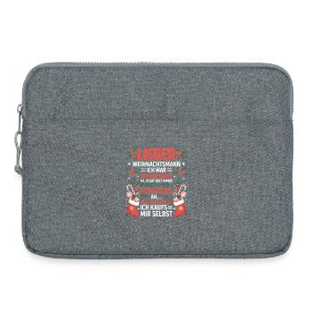 Cadeau du Père Noël en disant : Je vais l’acheter moi-même - Sacoche pour ordinateur portable 15 pouces - gris chiné - Devant