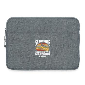 Retro God Marching Bands Saxophone Saxophonist - Laptop bag 15" - heather grey - Front