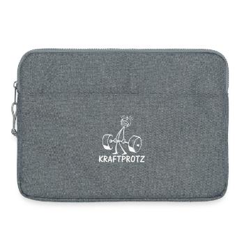 Strichmännchen KRAFTPROTZ Lustiges - Laptoptasche 15" - Grau meliert - Vorne