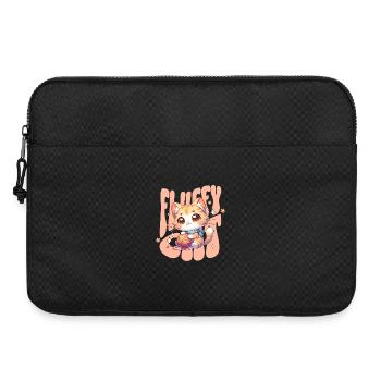 Chaton câlin avec boule de laine Chat duveteux - Sacoche pour ordinateur portable 15 pouces - noir - Devant