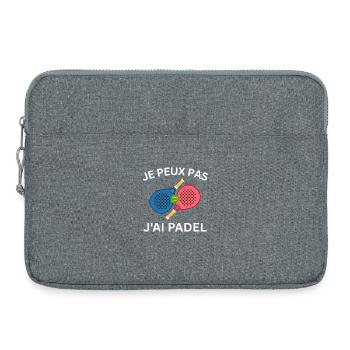 I can't I have padel - Laptop bag 15" - heather grey - Front