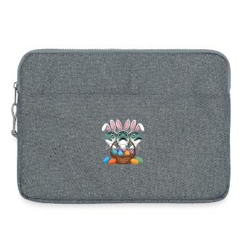 Poisson de Pâques drôle avec des oreilles de lapin et coloré - Sacoche pour ordinateur portable 15 pouces - gris chiné - Devant