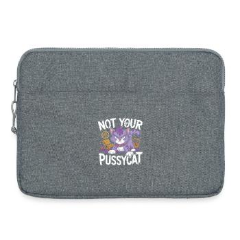 Rebellische Katze mit Punk-Attitüde - Laptoptasche 15" - Grau meliert - Vorne