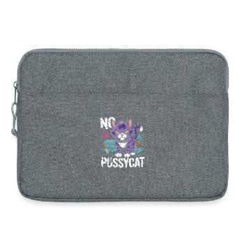 Rebellious Cat No Pussycat Design - Laptop bag 15" - heather grey - Front