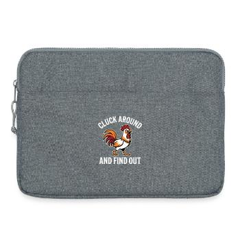 Gloussez et découvrez le mème drôle du coq - Sacoche pour ordinateur portable 15 pouces - gris chiné - Devant