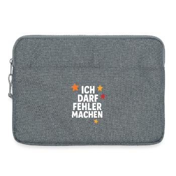 J’ai le droit de faire des erreurs, le courage d’apprendre - Sacoche pour ordinateur portable 15 pouces - gris chiné - Devant