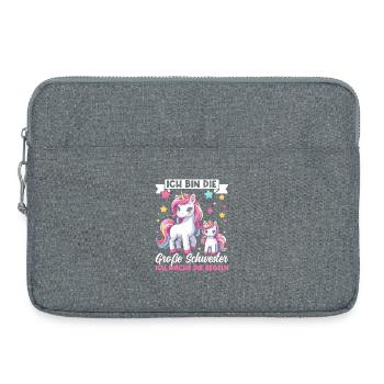 Grande sœur licorne amoureuse aînée - Sacoche pour ordinateur portable 15 pouces - gris chiné - Devant