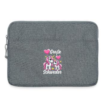 Grande sœur licorne amoureuse aînée - Sacoche pour ordinateur portable 15 pouces - gris chiné - Devant