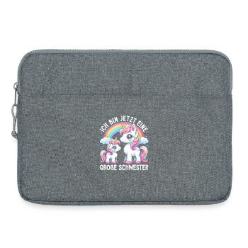 Grande sœur licorne amoureuse aînée - Sacoche pour ordinateur portable 15 pouces - gris chiné - Devant