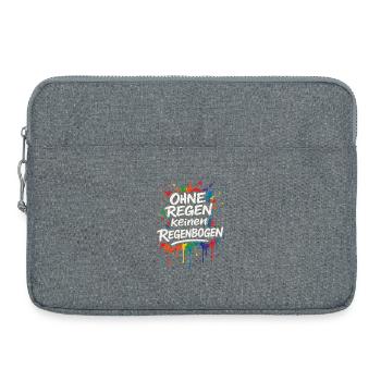 ohne regen regenbogen, spruch shirt bunt - Laptoptasche 15" - Grau meliert - Vorne