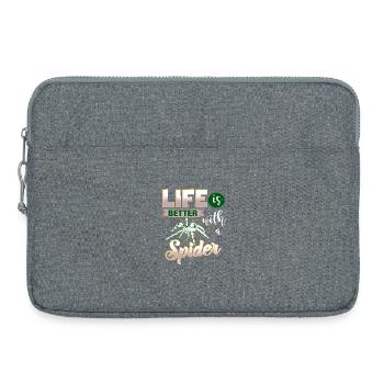 Life is better with a Spider - für Spinnen-Fans - Laptoptasche 15" - Grau meliert - Vorne