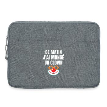 clown, funny phrases, humor, funny - Laptop bag 15" - heather grey - Front