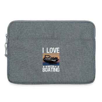 J’adore le bateau à moteur, le bateau drôle - Sacoche pour ordinateur portable 15 pouces - gris chiné - Devant