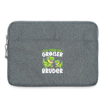 Big Brother Dinosaur Dino Sibling Motif - Laptop bag 15" - heather grey - Front