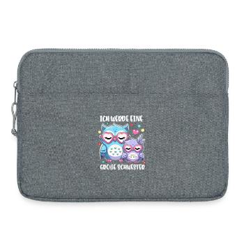 Grande sœur Hiboux Bébé aîné Frères et sœurs - Sacoche pour ordinateur portable 15 pouces - gris chiné - Devant