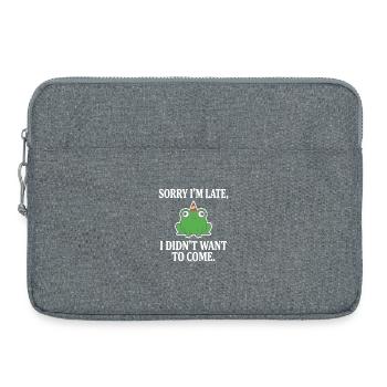 Désolé pour le retard, grenouille ne voulait pas venir drôle. - Sacoche pour ordinateur portable 15 pouces - gris chiné - Devant
