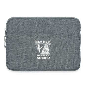 Beam Me Up – This Place Sucks! - Laptop bag 15" - heather grey - Front