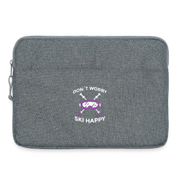 Ne vous inquiétez pas, femmes heureuses de ski - Sacoche pour ordinateur portable 15 pouces - gris chiné - Devant