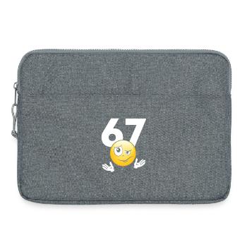 Numer 67 z emotikonem - Sacoche pour ordinateur portable 15 pouces - gris chiné - Devant