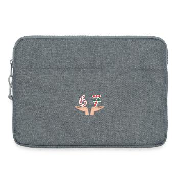 Weihnachtliches 67 Motiv Lustiger Jahrgang - Laptoptasche 15" - Grau meliert - Vorne