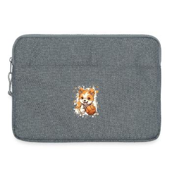 Petit Chasseur de Balles Corgi - Sacoche pour ordinateur portable 15 pouces - gris chiné - Devant