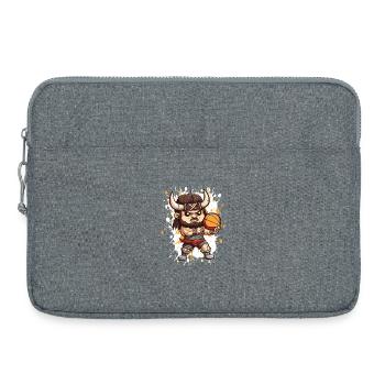 Wikinger Basketball Kämpfer - Laptoptasche 15" - Grau meliert - Vorne