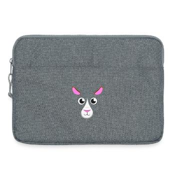 Visage de cochon d’Inde dessiné animé mignon, simple animal de compagnie minimaliste - Sacoche pour ordinateur portable 15 pouces - gris chiné - Devant
