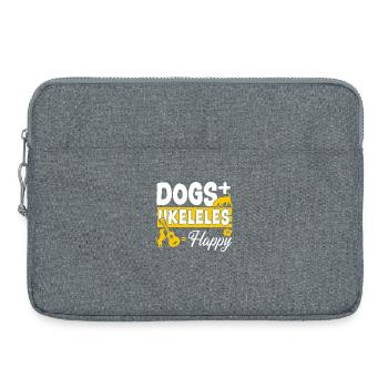 Hawaiian Ukulele Uke Dogs + - Laptop bag 15" - heather grey - Front