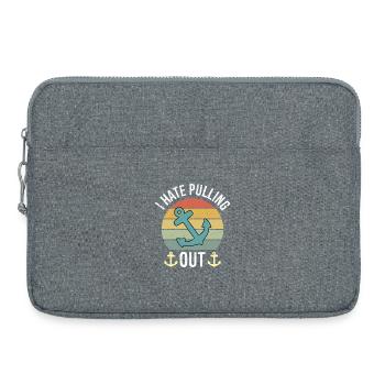Je déteste sortir Retro Bateau de pêche - Sacoche pour ordinateur portable 15 pouces - gris chiné - Devant