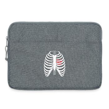 Rib basket with heart - Laptop bag 15" - heather grey - Front