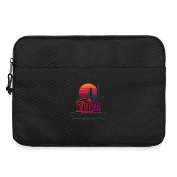 Neon Skyline trifft antike Säulen - Athen - Laptoptasche 15" - Schwarz - Vorne