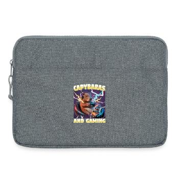 Joueur Drôle de Capybara - Sacoche pour ordinateur portable 15 pouces - gris chiné - Devant